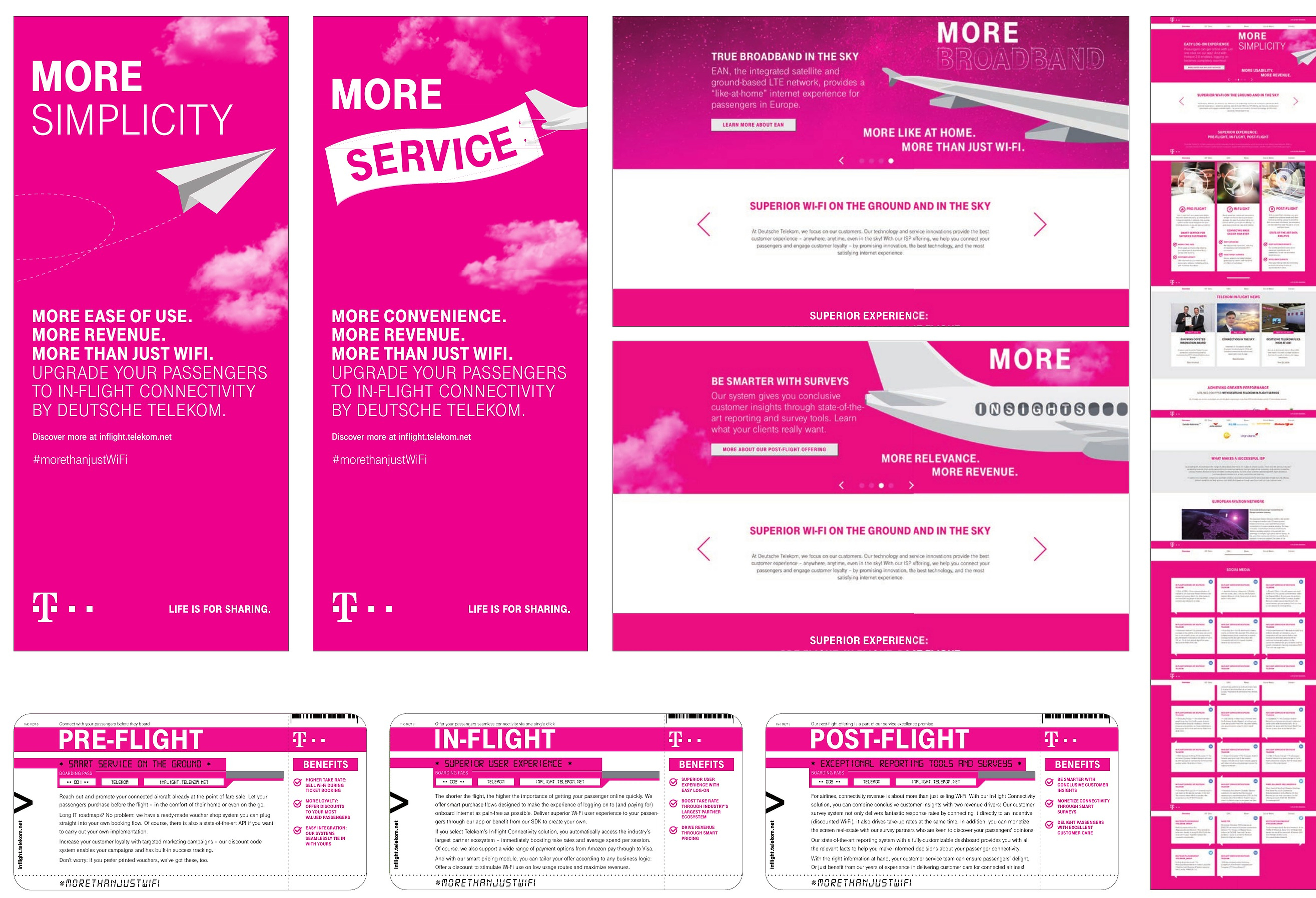Deutsche Telekom in-flight connectivity communication system with More Simplicity and More Service messaging